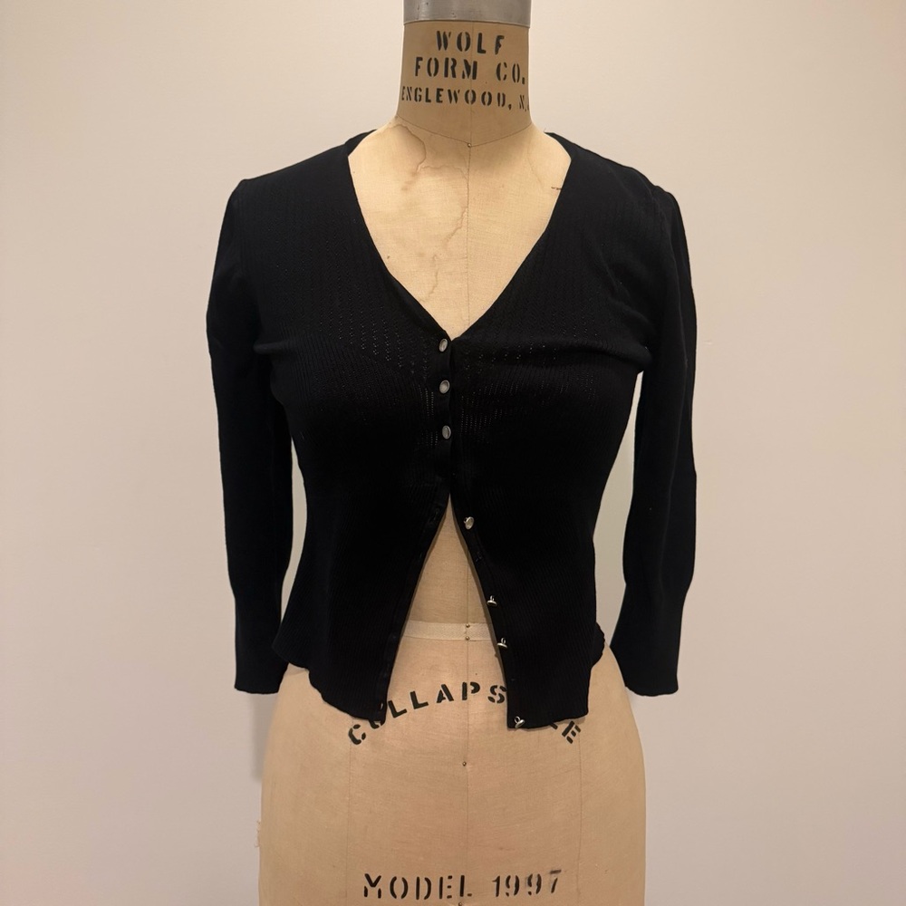 Black Button-Up Cardigan